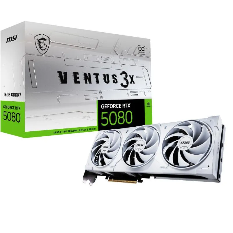MSI VENTUS GEFORCE RTX 5080 16G 3X OC PLUS carte graphique NVIDIA 16 Go GDDR7