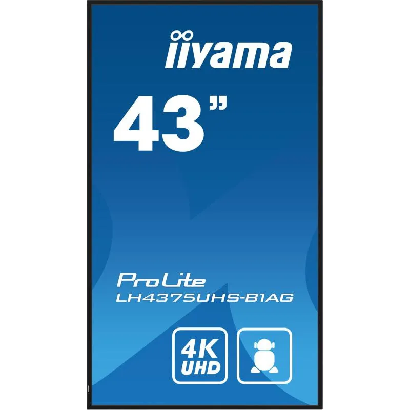 IIYAMA iiyama ProLite …cran plat de signalisation numÈrique 108 cm (42.5") LCD Wifi 500 cd/m≤ 4K Ultra HD Noir IntÈgrÈ dans le processeur Android 11 24/7