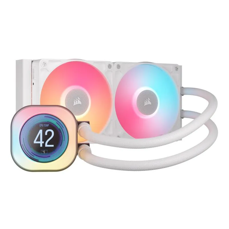 Corsair iCUE LINK TITAN 360 RX LCD Processeur Refroidisseur de liquide tout-en-un 12 cm Blanc 1 piËce(s)